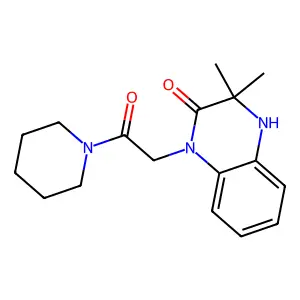 3,3-dimethyl-1-(2-oxo-2-piperidin-1-ylethyl)-4H-quinoxalin-2-one structure