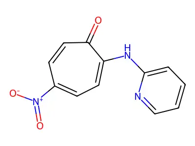 5-Nitro-2-(pyridin-2-ylamino)cyclohepta-2,4,6-trien-1-one structure