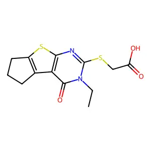 [(3-Ethyl-4-oxo-3,5,6,7-tetrahydro-4H-cyclopenta[4,5]thieno[2,3-D]pyrimid+ structure