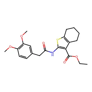 ethyl 2-(2-(3,4-dimethoxyphenyl)acetamido)-4,5,6,7-tetrahydrobenzo[b]thiophene-3-carboxylate structure