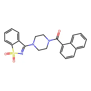 3-[4-(Naphthylcarbonyl)piperazinyl]benzo[d]1,2-thiazole-1,1-dione structure