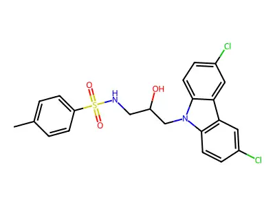 N-[3-(3,6-Dichloro-carbazol-9-yl)-2-hydroxy-propyl]-4-methyl-benzenesulfonamide structure