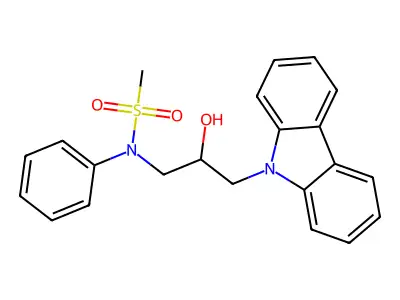 N-[3-(9H-carbazol-9-yl)-2-hydroxypropyl]-N-phenylmethanesulfonamide structure