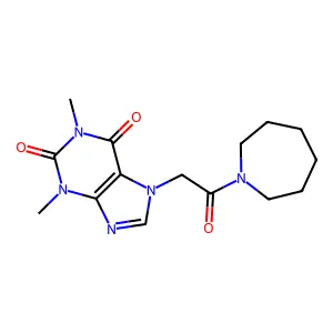 7-[2-(Azepan-1-yl)-2-oxoethyl]-1,3-dimethylpurine-2,6-dione structure
