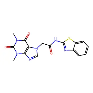 N-(1,3-benzothiazol-2-yl)-2-(1,3-dimethyl-2,6-dioxopurin-7-yl)acetamide structure