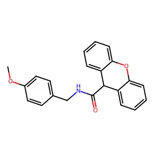 N-(4-methoxybenzyl)-9H-xanthene-9-carboxamide structure