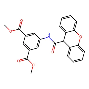 dimethyl 5-(9H-xanthene-9-carbonylamino)benzene-1,3-dicarboxylate structure