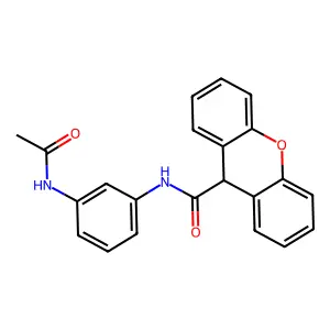 N-(3-acetamidophenyl)-9H-xanthene-9-carboxamide structure