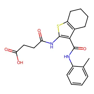 4-oxo-4-{[3-(2-toluidinocarbonyl)-4,5,6,7-tetrahydro-1-benzothien-2-yl]amino}butanoic acid structure