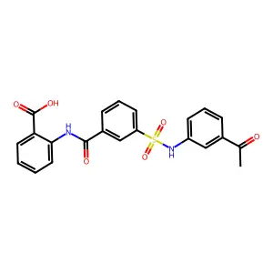 2-({3-[(3-Acetylanilino)sulfonyl]benzoyl}amino)benzoic acid structure