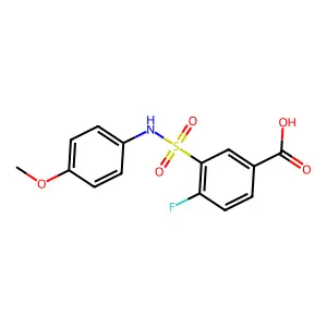 4-Fluoro-3-((4-methoxyphenyl)sulfamoyl)benzoic acid structure