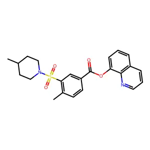 Quinolin-8-yl 4-methyl-3-[(4-methylpiperidin-1-yl)sulfonyl]benzoate structure