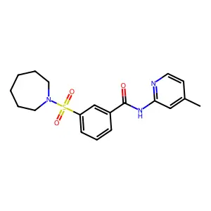3-(azepan-1-ylsulfonyl)-N-(4-methylpyridin-2-yl)benzamide structure