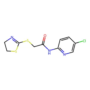 N-(5-chloropyridin-2-yl)-2-(4,5-dihydro-1,3-thiazol-2-ylsulfanyl)acetamide structure