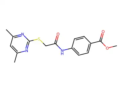 Methyl 4-((((4,6-dimethyl-2-pyrimidinyl)thio)acetyl)amino)benzoate structure