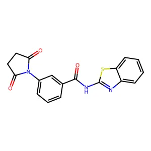 N-(1,3-benzothiazol-2-yl)-3-(2,5-dioxopyrrolidin-1-yl)benzamide structure
