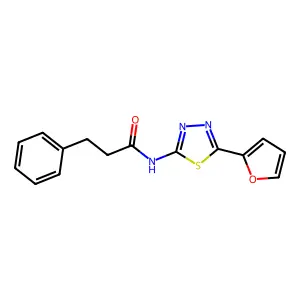 N-[5-(furan-2-yl)-1,3,4-thiadiazol-2-yl]-3-phenylpropanamide structure
