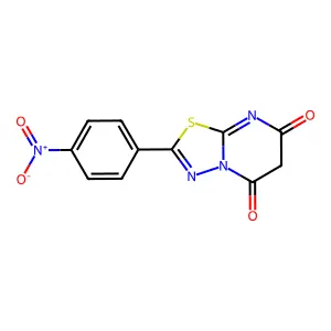 2-(4-nitrophenyl)-5H-[1,3,4]thiadiazolo[3,2-a]pyrimidine-5,7(6H)-dione structure