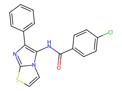 4-chloro-N-(6-phenylimidazo[2,1-b][1,3]thiazol-5-yl)benzamide structure