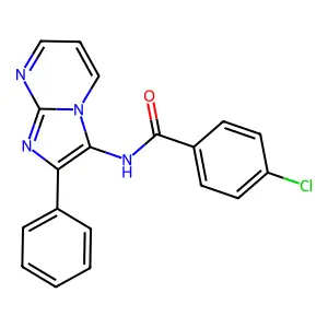 4-chloro-N-{2-phenylimidazo[1,2-a]pyrimidin-3-yl}benzamide structure