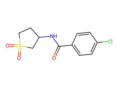 4-chloro-N-(1,1-dioxidotetrahydrothiophen-3-yl)benzamide structure