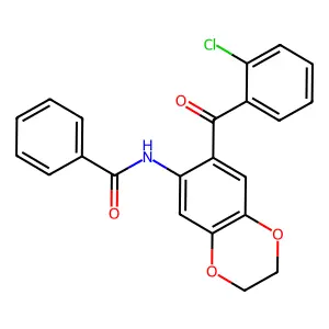 N-[7-(2-chlorobenzoyl)-2,3-dihydro-1,4-benzodioxin-6-yl]benzamide structure