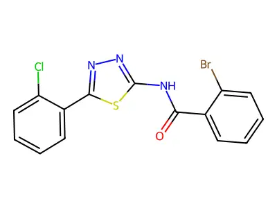 2-bromo-N-[5-(2-chlorophenyl)-1,3,4-thiadiazol-2-yl]benzamide structure