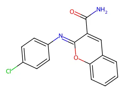 (2Z)-2-[(4-chlorophenyl)imino]-2H-chromene-3-carboxamide structure