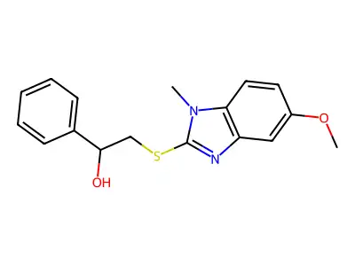 2-(5-Methoxy-1-methylbenzimidazol-2-yl)sulfanyl-1-phenylethanol structure