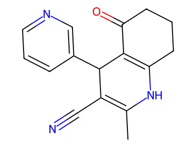 2-Methyl-5-oxo-4-(pyridin-3-yl)-1,4,5,6,7,8-hexahydroquinoline-3-carbonitrile structure