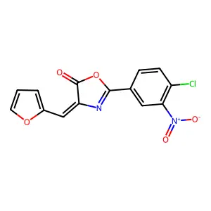 2-{4-chloro-3-nitrophenyl}-4-(2-furylmethylene)-1,3-oxazol-5(4H)-one structure