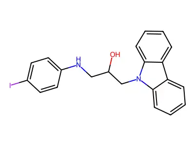 1-(9H-carbazol-9-yl)-3-[(4-iodophenyl)amino]propan-2-ol structure