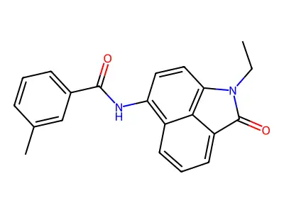 N-(1-ethyl-2-oxo-1,2-dihydrobenzo[cd]indol-6-yl)-3-methylbenzamide structure