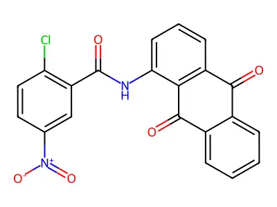 2-chloro-N-(9,10-dioxo-9,10-dihydroanthracen-1-yl)-5-nitrobenzamide structure