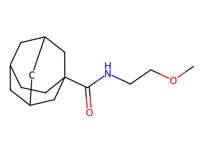 N-(2-methoxyethyl)tricyclo[4.3.1.1~3,8~]undecane-3-carboxamide structure