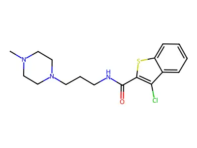 3-chloro-N-[3-(4-methylpiperazin-1-yl)propyl]-1-benzothiophene-2-carboxamide structure