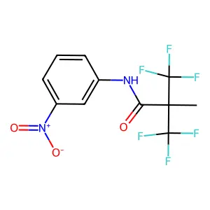 3,3,3-trifluoro-2-methyl-N-(3-nitrophenyl)-2-(trifluoromethyl)propanamide structure