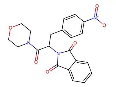 2-(1-Morpholino-3-(4-nitrophenyl)-1-oxopropan-2-yl)isoindoline-1,3-dione structure