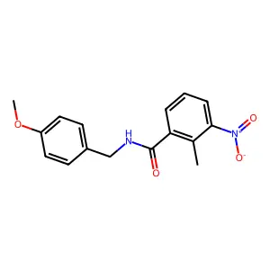 N-(4-methoxybenzyl)-2-methyl-3-nitrobenzamide structure