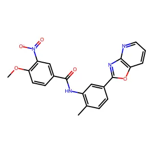 4-methoxy-N-[2-methyl-5-([1,3]oxazolo[4,5-b]pyridin-2-yl)phenyl]-3-nitrobenzamide structure
