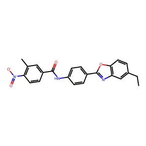 N-[4-(5-ethyl-1,3-benzoxazol-2-yl)phenyl]-3-methyl-4-nitrobenzamide structure