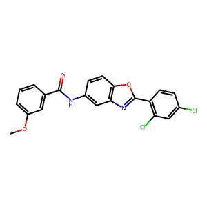 N-[2-(2,4-dichlorophenyl)-1,3-benzoxazol-5-yl]-3-methoxybenzamide structure