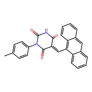 5-(9-anthrylmethylene)-1-(4-methylphenyl)-2,4,6(1H,3H,5H)-pyrimidinetrione structure