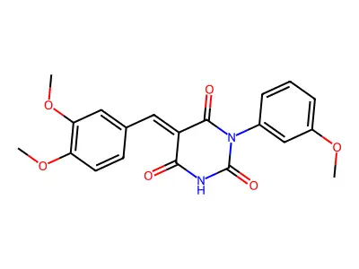 (5E)-5-[(3,4-dimethoxyphenyl)methylidene]-1-(3-methoxyphenyl)-1,3-diazinane-2,4,6-trione structure