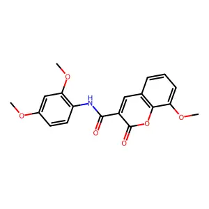 N-(2,4-dimethoxyphenyl)-8-methoxy-2-oxo-2H-chromene-3-carboxamide structure