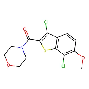 (3,7-Dichloro-6-methoxy-1-benzothiophen-2-yl)-morpholin-4-ylmethanone structure