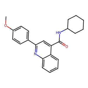 N-cyclohexyl-2-(4-methoxyphenyl)quinoline-4-carboxamide structure