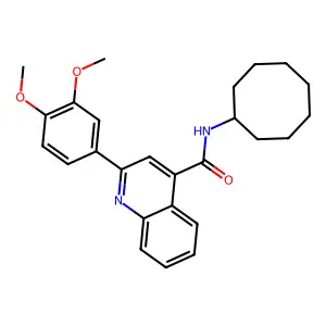 N-cyclooctyl-2-(3,4-dimethoxyphenyl)quinoline-4-carboxamide structure