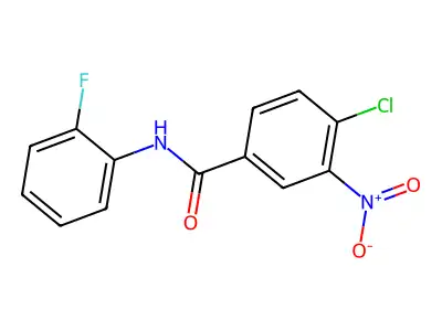 4-chloro-N-(2-fluorophenyl)-3-nitrobenzamide structure