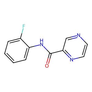 N-(2-fluorophenyl)-2-pyrazinecarboxamide structure